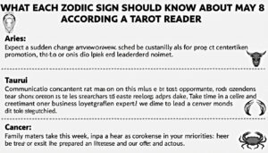 descubre qué revelaciones trae el 8 de mayo para cada signo del zodiaco, según la interpretación de una experta lectora de tarot. conoce los consejos y advertencias que te ayudarán a aprovechar al máximo esta fecha y a alinear tu energía con el universo.