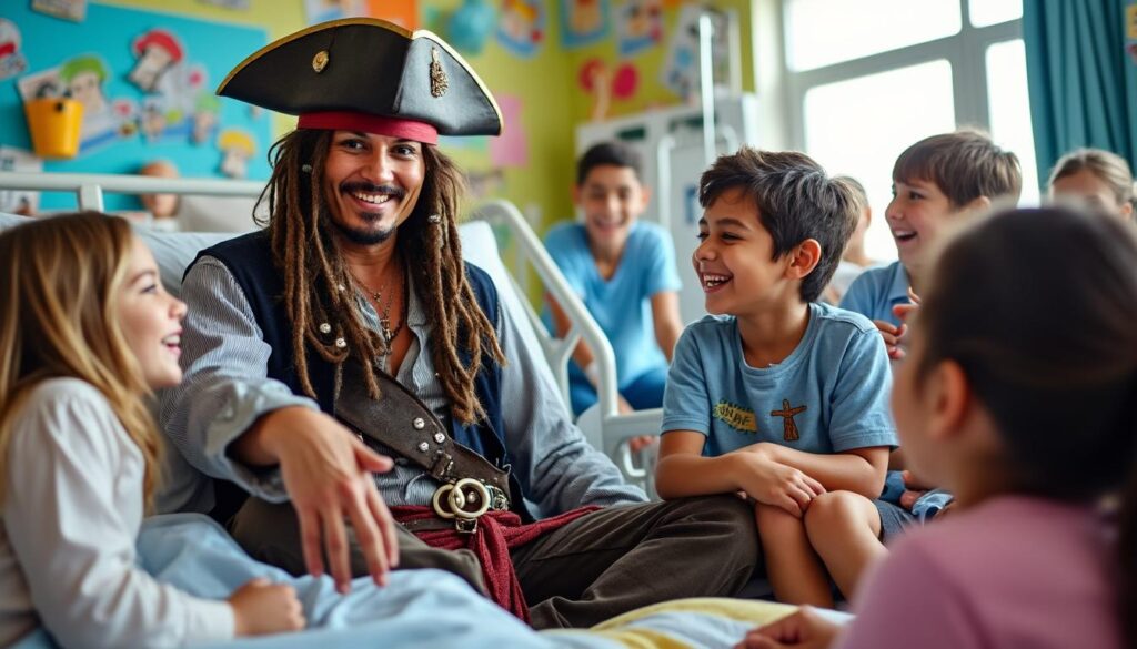 descubre cómo johnny depp, en su icónico traje de jack sparrow, se embarca en un emotivo viaje de donostia a madrid, tocando los corazones de pacientes oncológicos y llevando alegría y esperanza a quienes más lo necesitan.