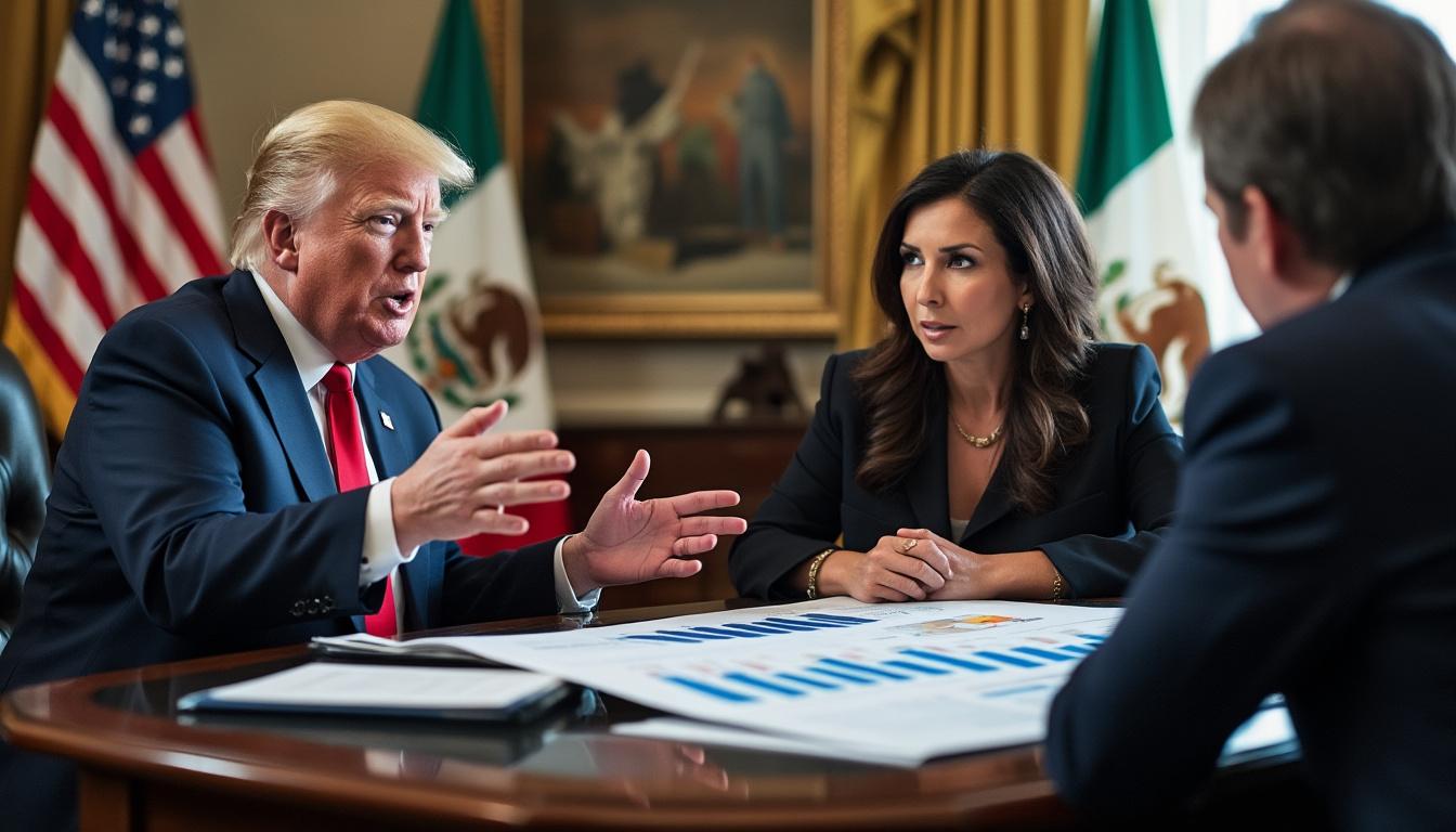 donald trump busca la colaboración de claudia sheinbaum en méxico para enfrentar el grave problema del narcotráfico y las trágicas consecuencias del fentanilo, abogando por soluciones efectivas para proteger a las comunidades afectadas.
