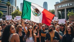 descubre la polémica generada por la exhibición de la bandera de méxico en las manifestaciones de los ángeles, donde miles se alzan contra las redadas migratorias. analizamos las repercusiones culturales y sociales de este símbolo en la lucha por los derechos de los inmigrantes.