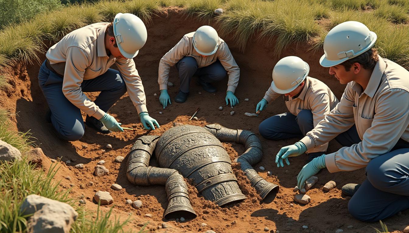 un equipo de arqueólogos ha hallado en república checa una impresionante armadura de 3.200 años, ofreciendo un vistazo fascinante a las civilizaciones antiguas y sus técnicas de armamento. este descubrimiento promete enriquecer nuestro entendimiento de la historia europea. ¡descubre todos los detalles de este asombroso hallazgo!