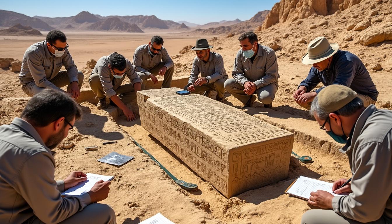 descubre el fascinante hallazgo de tumbas con jeroglíficos y un impresionante sarcófago de dos metros en la necrópolis del mausoleo del aga khan en asuán. un viaje al pasado que revela secretos antiguos y la rica historia de esta emblemática región de egipto.