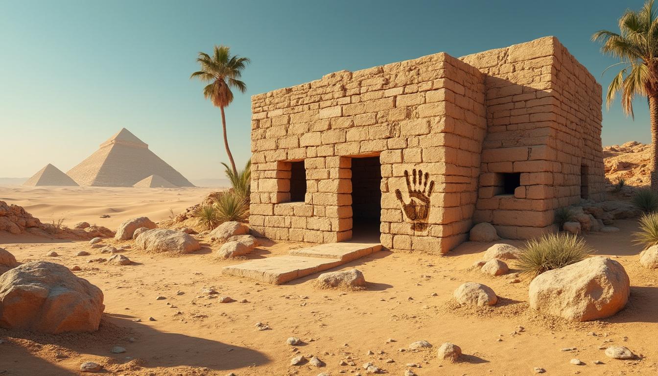 descubre la increíble casa del alma de 4.000 años de antigüedad en el antiguo egipto, donde se encuentra una excepcional impresión de una mano humana intacta. una ventana al pasado que revela los misterios y las maravillas de una civilización antigua.