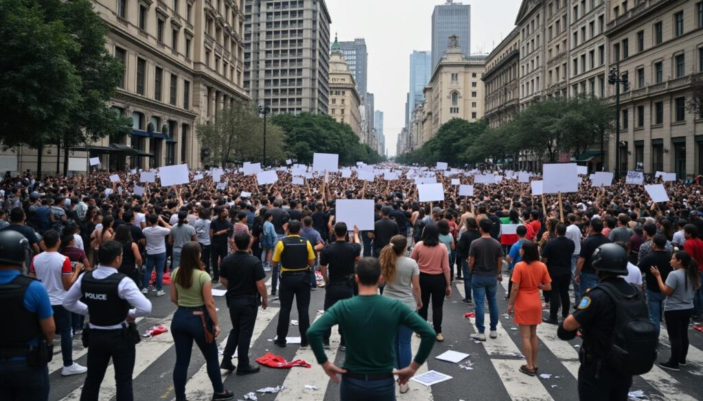 los disturbios ponen fin a la manifestación en ciudad de méxico, donde ciudadanos protestan contra el turismo y la gentrificación. un análisis de los eventos que llevaron a la confrontación y las implicaciones sociales de la protesta.