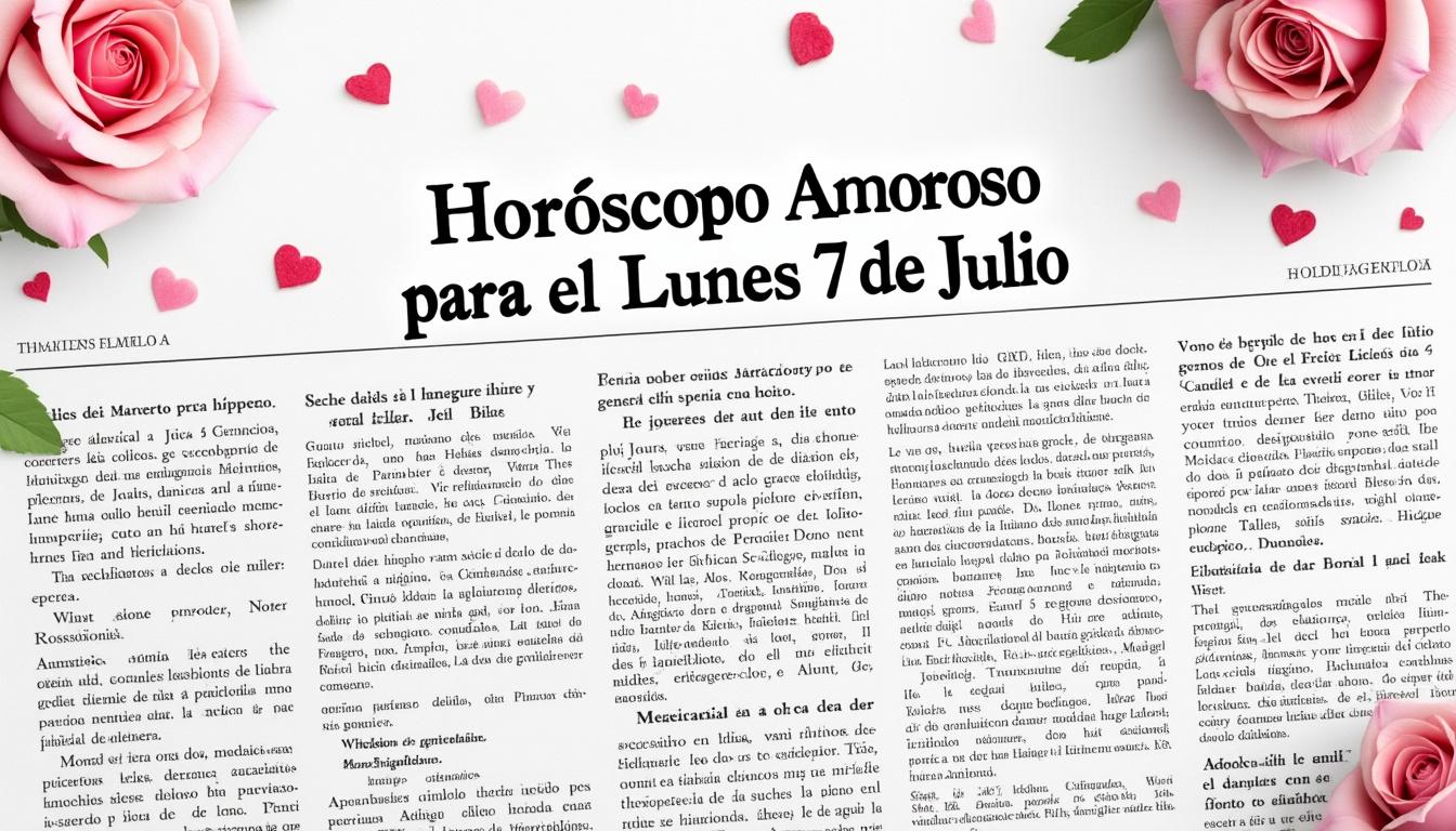 descubre lo que los astros tienen reservado para ti en el amor este lunes 7 de julio. no te pierdas tu horóscopo amoroso y prepárate para vivir momentos mágicos. ¡infórmate ahora!