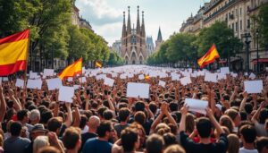 cerca de 600 personas se movilizan en barcelona en contra del turismo masivo, reflejando la creciente preocupación por el impacto del turismo en la ciudad, según datos proporcionados por el ayuntamiento.