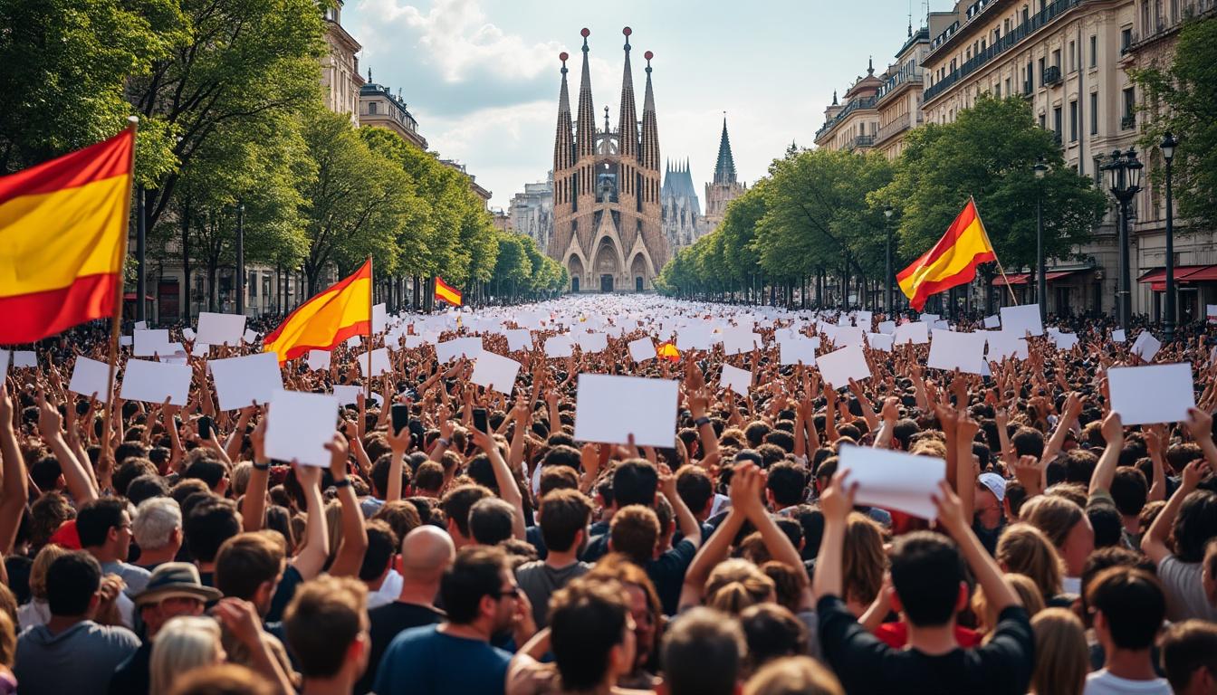 cerca de 600 personas se movilizan en barcelona en contra del turismo masivo, reflejando la creciente preocupación por el impacto del turismo en la ciudad, según datos proporcionados por el ayuntamiento.