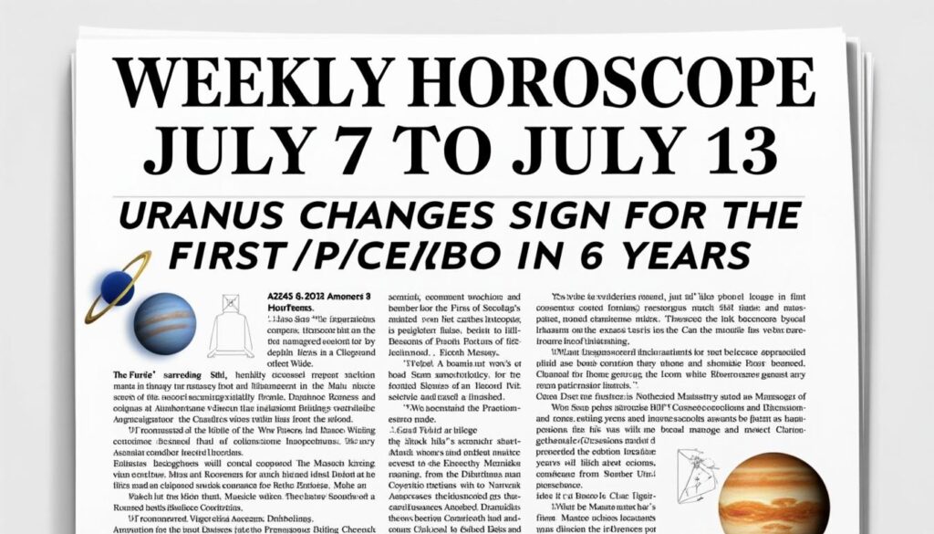 descubre qué depara tu horóscopo semanal del 7 al 13 de julio, mientras urano cambia de signo por primera vez en 6 años. prepárate para los cambios y nuevas oportunidades que influirán en tu vida.