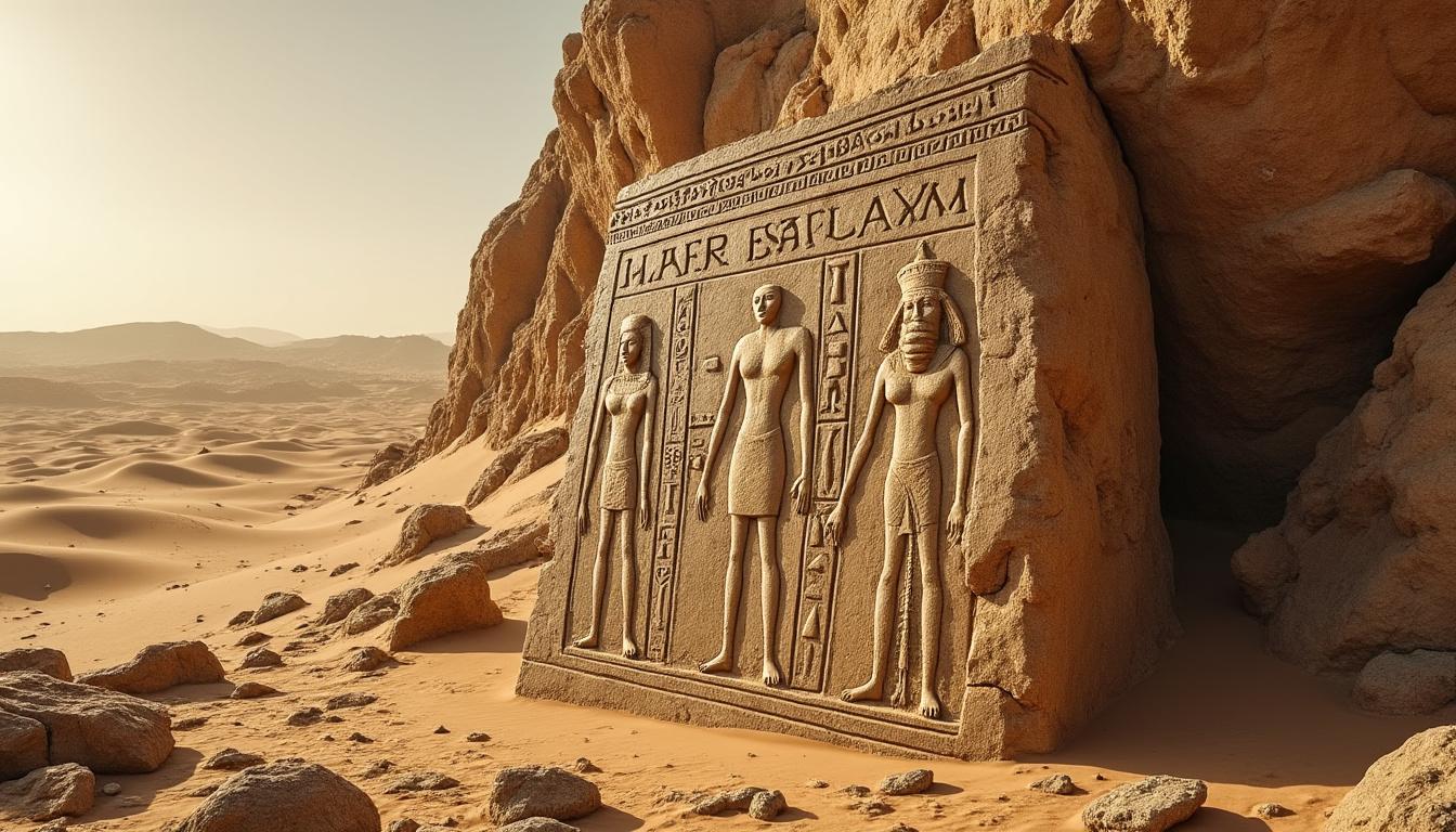 descubre un hallazgo fascinante en egipto: un antiguo panel rupestre de 6000 años que podría representar a un miembro destacado de la primera dinastía, brindando nuevas perspectivas sobre la historia y la cultura del antiguo egipto.