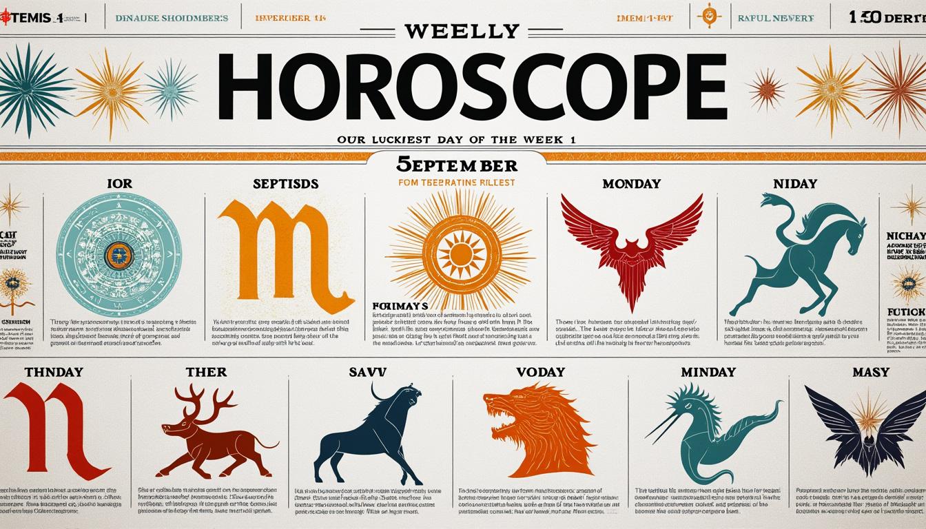 descubre cuál será el día más afortunado de la semana para tu signo del zodiaco a partir del 1 de septiembre. prepárate para aprovechar al máximo las buenas energías según tu horóscopo.