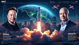 descubre el verdadero motivo detrás del lanzamiento masivo de satélites por elon musk y cómo compite con jeff bezos en la carrera espacial hacia un nuevo horizonte tecnológico.