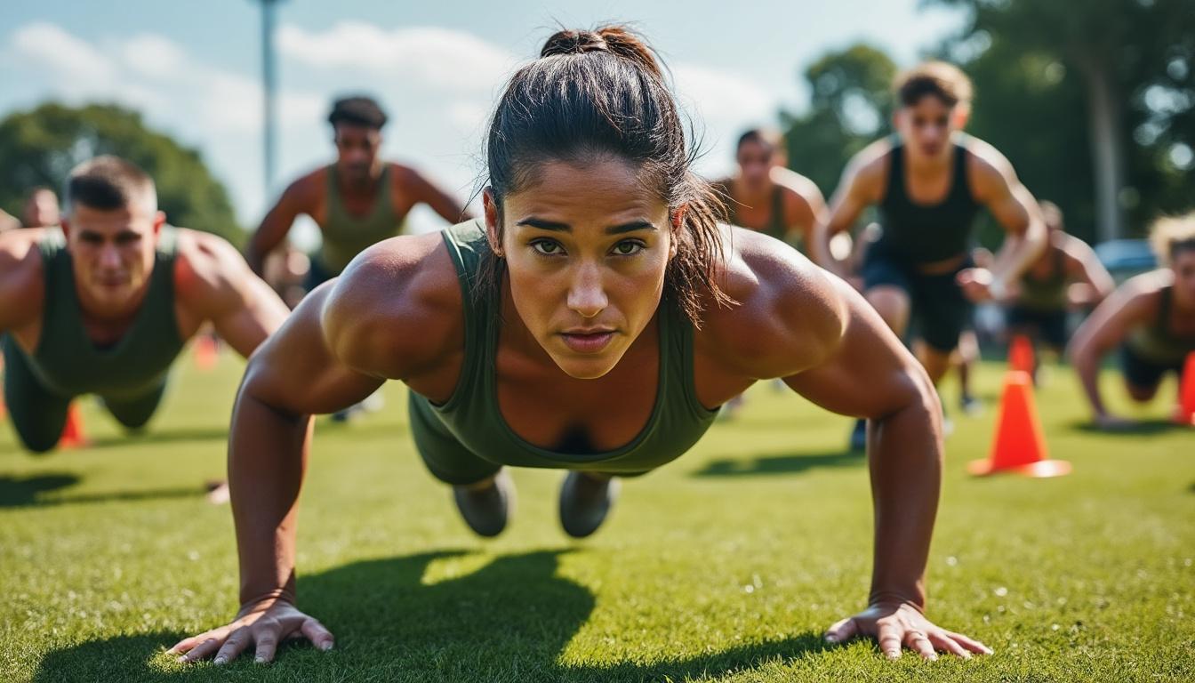 prepárate para superar cualquier prueba de aptitud militar con este entrenamiento de calistenia y cardio, diseñado para mejorar tu resistencia, fuerza y condición física general.