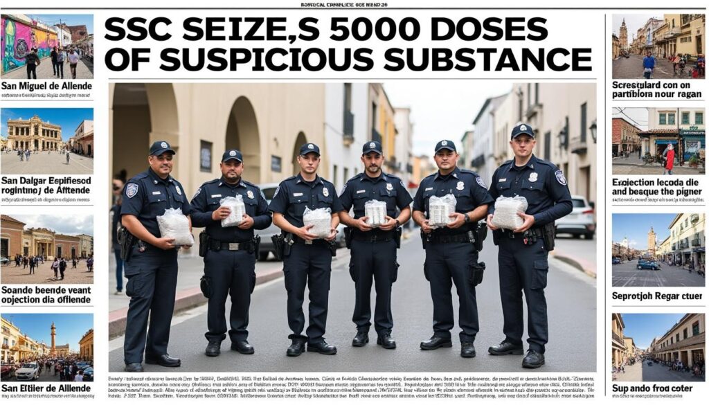 la secretaría de seguridad ciudadana de san miguel de allende decomisó 5,000 dosis de una sustancia sospechosa durante un operativo, reforzando el compromiso con la seguridad local.