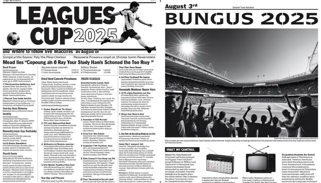 descubre todo sobre la leagues cup 2025: horarios de los partidos y dónde seguir la emocionante acción en vivo el 3 de agosto. ¡no te pierdas ningún detalle de este gran evento futbolístico!