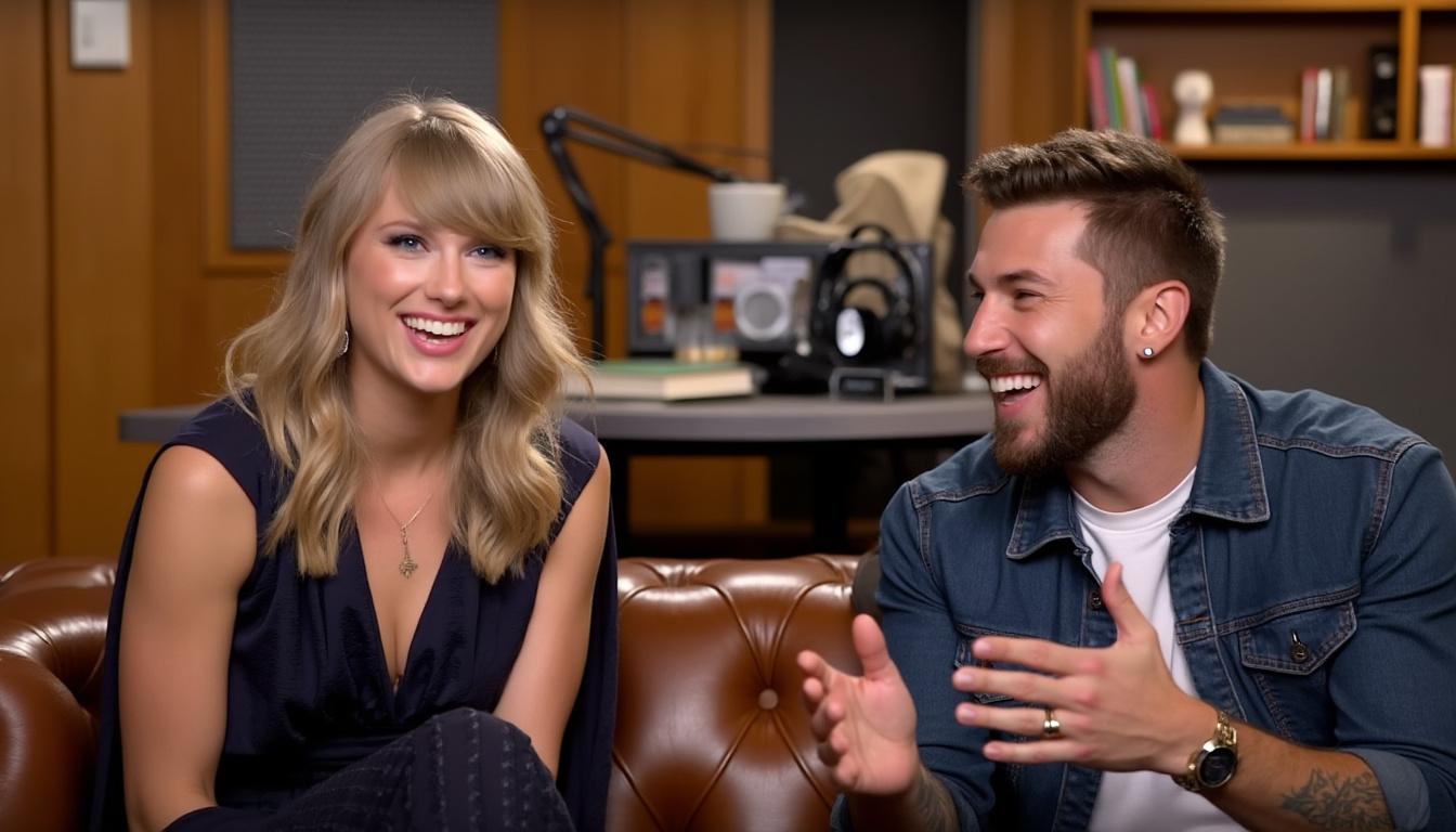 descubre cómo taylor swift y travis kelce bromean sobre el color de sus ojos en el podcast ‘new heights’. un episodio divertido que muestra su complicidad y sentido del humor.