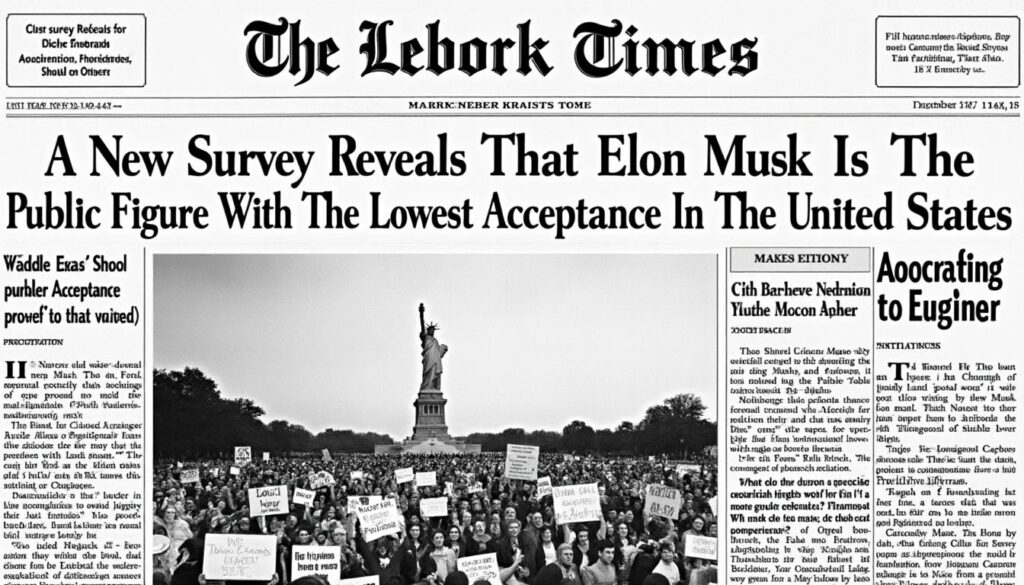 una nueva encuesta revela que elon musk es considerado la figura pública menos popular en estados unidos, destacando la creciente desconfianza y críticas hacia su influencia y decisiones.