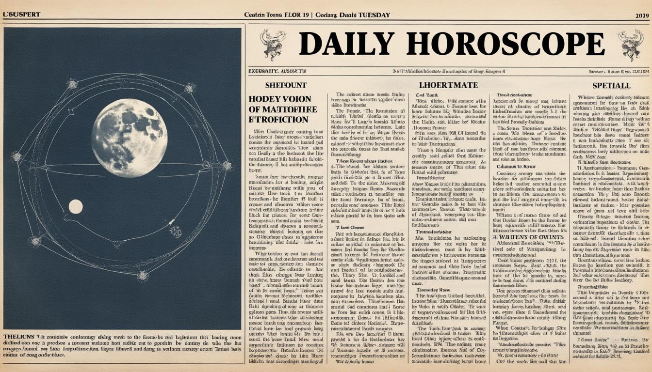 descubre lo que te depara el martes 19 de agosto con tu horóscopo diario. la luna se alinea con júpiter, trayendo energías únicas para cada signo. ¡no te lo pierdas!