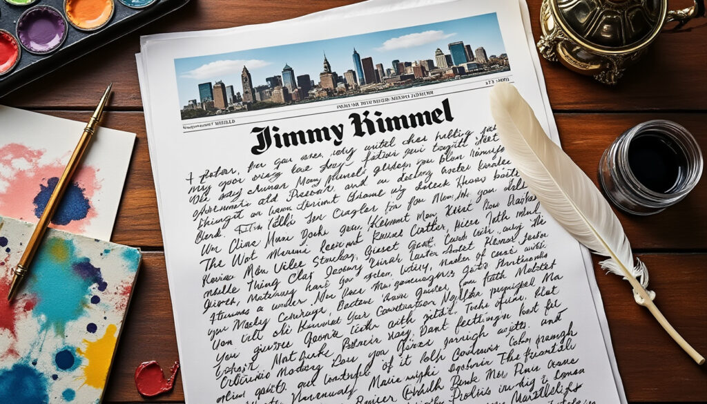 más de cuatrocientos artistas firman una carta en apoyo a jimmy kimmel, denunciando las amenazas del gobierno y defendiendo la libertad de expresión en el sector artístico.