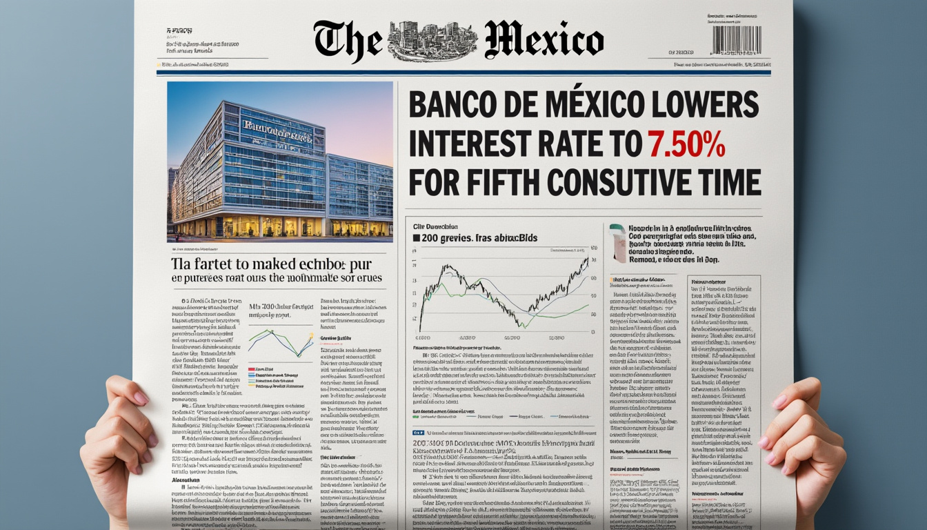el banco de méxico reduce la tasa de interés al 7,50% por quinta ocasión consecutiva, buscando estimular la economía y controlar la inflación. descubre cómo esta decisión puede impactar tus finanzas.