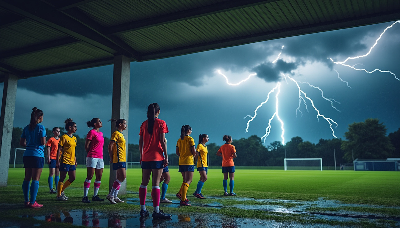 el clásico femenino ha sido aplazado por una fuerte tormenta eléctrica, causando la reprogramación del esperado partido. descubre todos los detalles sobre el cambio de fecha y las decisiones oficiales.