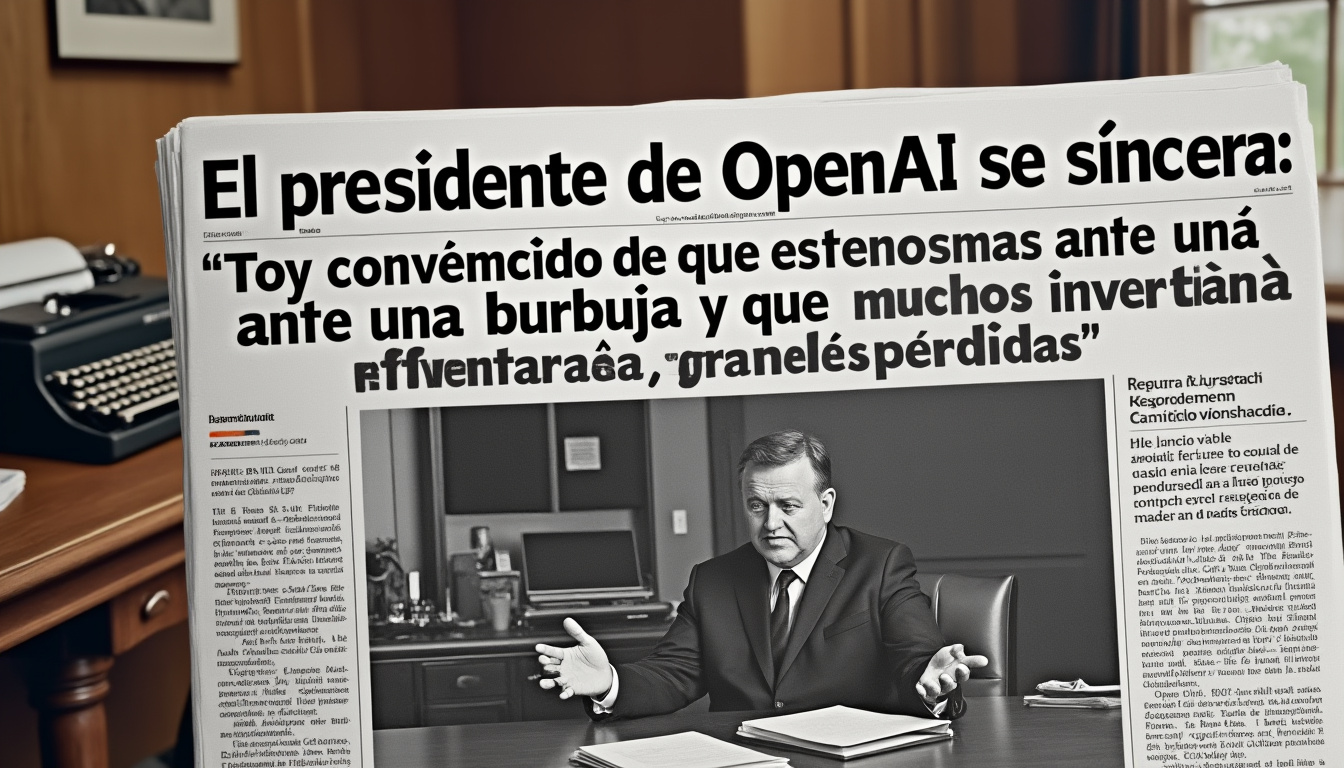 descubre las declaraciones del presidente de openai, quien alerta sobre una posible burbuja tecnológica y advierte que numerosos inversores podrían sufrir importantes pérdidas en el futuro cercano.