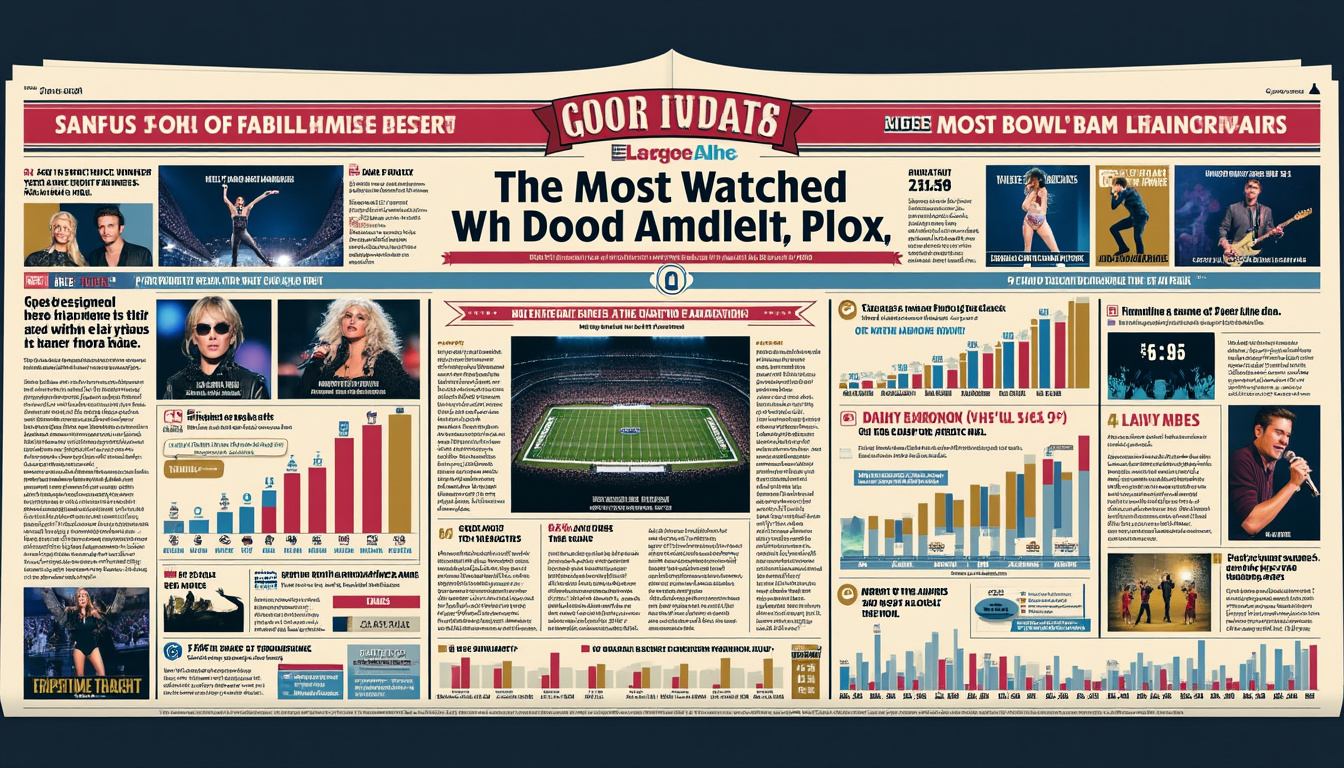 descubre en nuestra infografía los espectáculos de medio tiempo del super bowl que han cautivado a millones, con datos y análisis de los shows más vistos de la historia.