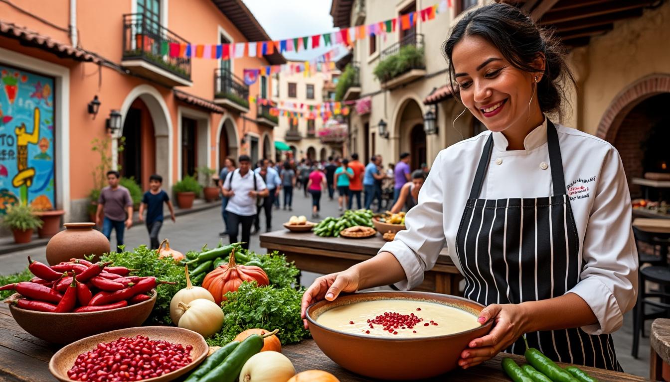 descubre la exquisita temporada de chiles en nogada en san miguel de allende, preparada por la reconocida chef luz avilez. vive una experiencia gastronómica llena de tradición y sabor.