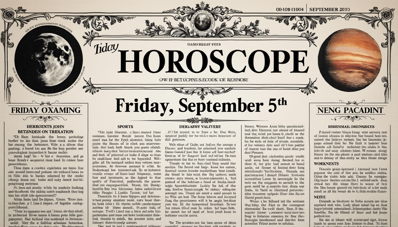 descubre cómo la alineación de la luna con marte influirá en tu día este viernes 5 de septiembre. consulta tu horóscopo diario y prepárate para las energías cósmicas que te esperan.