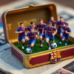descubre la historia única del barça en miniatura: un equipo de fútbol detalladamente recreado y presentado en una caja de cerillas, símbolo de creatividad y pasión por el deporte.
