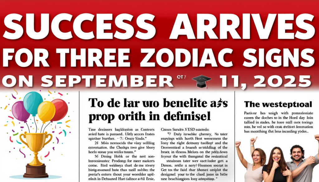 descubre cómo el éxito tan esperado llegará para tres signos del zodiaco el 11 de septiembre de 2025. entérate si eres uno de los afortunados y qué cambios positivos te depara el destino en esta fecha especial.
