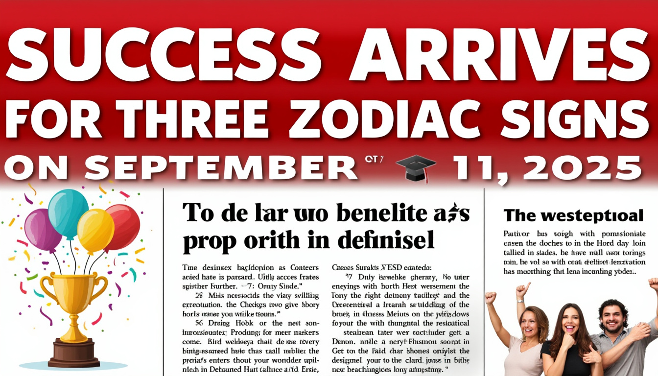 descubre cómo el éxito tan esperado llegará para tres signos del zodiaco el 11 de septiembre de 2025. entérate si eres uno de los afortunados y qué cambios positivos te depara el destino en esta fecha especial.
