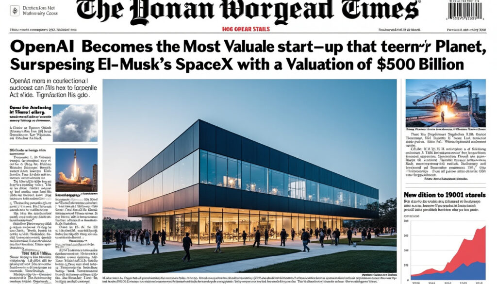 descubre cómo openai ha superado a spacex de elon musk, convirtiéndose en la start-up más valiosa del mundo con una impresionante valoración de 500 mil millones de dólares. entérate de los detalles de este hito en el sector tecnológico.