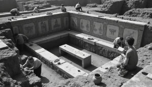 descubre el hallazgo de un banco de 2.000 años en la villa de los misterios de pompeya, utilizado como sala de espera para solicitudes, revelando nuevos detalles sobre la vida cotidiana en la antigua ciudad romana.