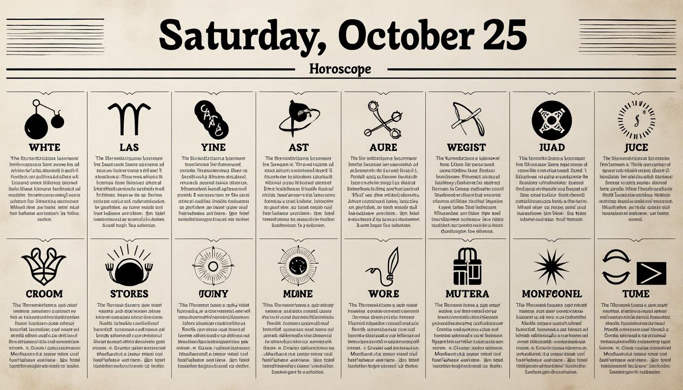 descubre lo que los astros te deparan hoy, sábado 25 de octubre, con la influencia de mercurio alineado con saturno. consulta tu horóscopo diario y prepárate para aprovechar las energías del universo.