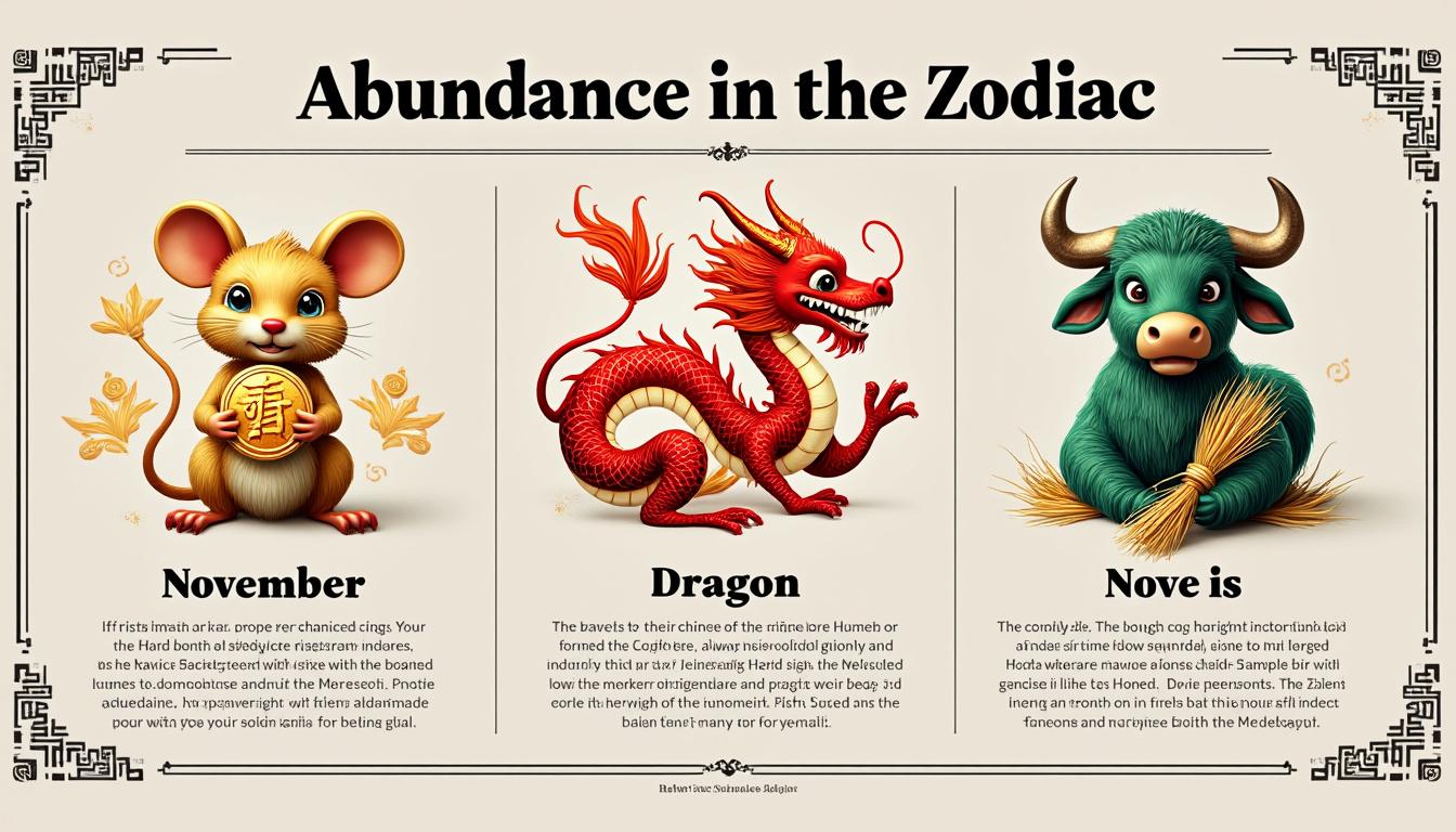 descubre cuáles son los tres signos del zodiaco chino que tendrán una semana llena de abundancia y prosperidad del 3 al 9 de noviembre. no te pierdas las predicciones y consejos para aprovechar al máximo esta energía positiva.