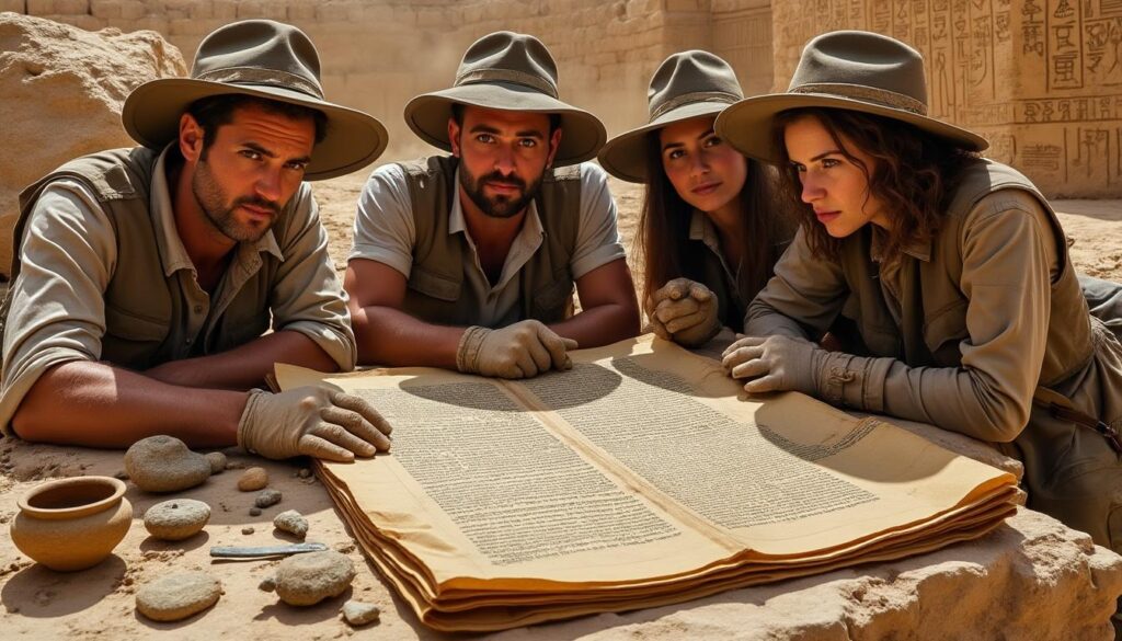 arqueólogos en egipto descubren el manuscrito más antiguo que revela un antiguo truco de magia, desvelando secretos ancestrales impresionantes.