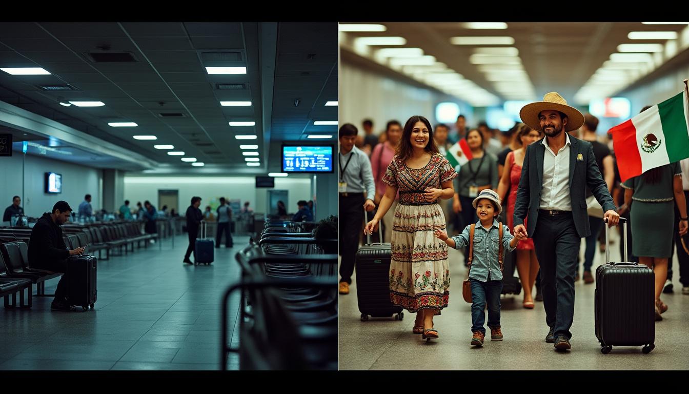 disminución de turistas internacionales en ee. uu., pero el flujo desde méxico rompe la tendencia y muestra un aumento significativo.