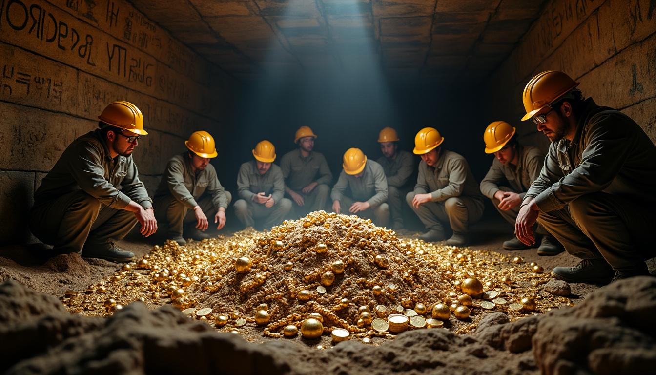 arqueólogos descubren una tumba histórica con 110 kilos de oro, valorados en más de 90 millones de dólares, revelando un hallazgo arqueológico excepcional.