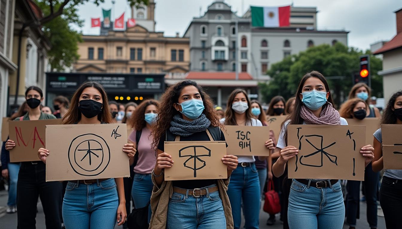 manifestantes en méxico advierten sobre desalojos exprés relacionados con la organización del mundial, destacando preocupaciones sociales y derechos de vivienda.
