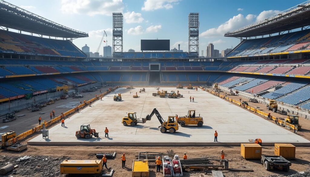 ¡progreso en marcha! comienza la instalación de la nueva cancha del estadio azteca, marcando un avance importante para este icónico recinto deportivo.