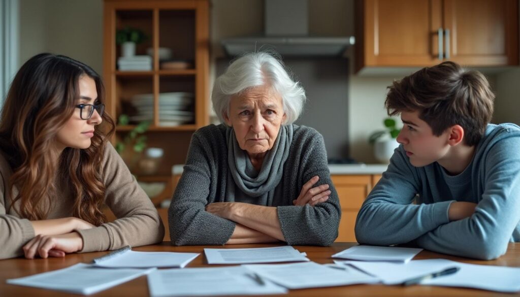 una abuela denuncia a su hija y nieto por intentar quitarle la pensión, revelando conflictos familiares y la lucha por la protección de sus derechos.