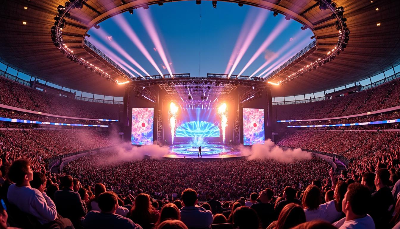 descubre el espectacular concierto de bts en corea del sur con un escenario 360° y boletos vip desde 3,000 pesos. vive una experiencia única e inolvidable.