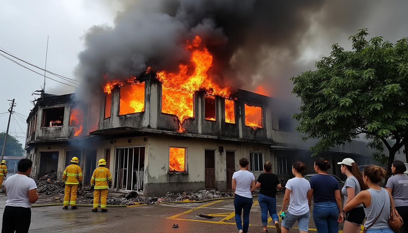 explosión e incendio en una pensión del sur de mazatlán tras un posible robo de combustible, ocasionando daños significativos y movilización de emergencias.