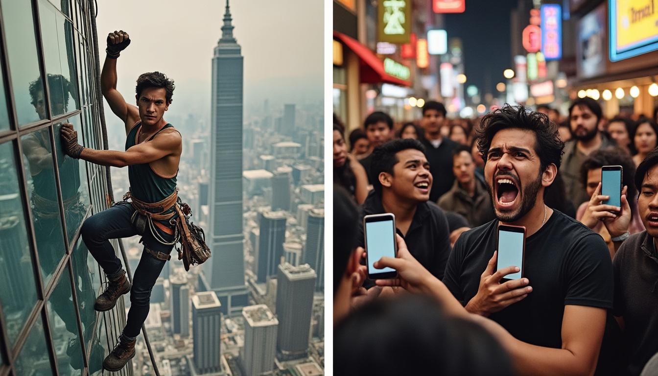 netflix paga 500 mil dólares a alex honnold por escalar el taipei 101, mientras mrbeast provoca polémica en redes sociales.