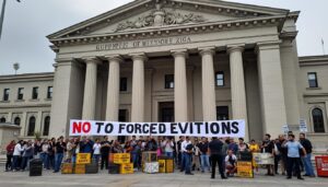 obstáculos en la sede del supremo de méxico detienen temporalmente el debate crucial sobre desalojos forzosos, afectando a comunidades y políticas de vivienda.