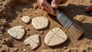 descubre los grabados geométricos más antiguos creados por humanos, hallados en huevos de avestruz de más de 60.000 años en el sur de áfrica, revelando una temprana expresión artística.