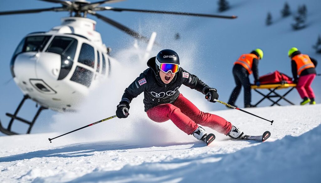descubre el impactante momento de la caída de lindsey vonn, su grito de dolor y la dramática evacuación en helicóptero que sorprendió a todos.