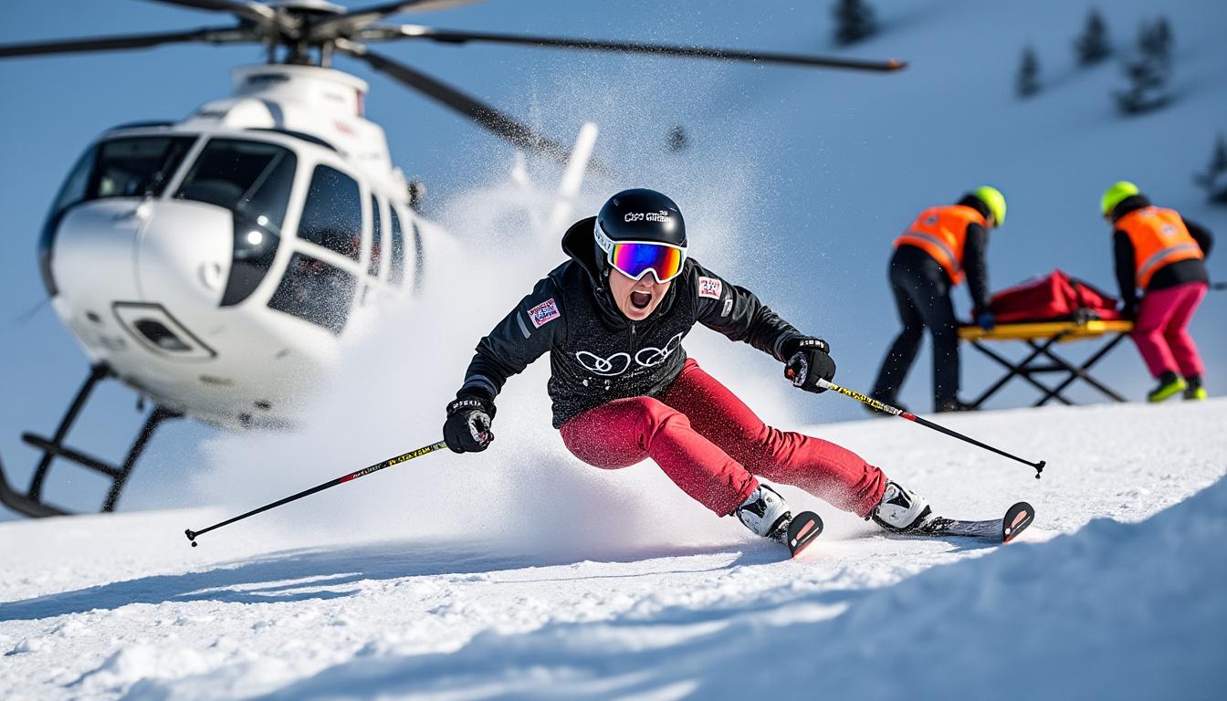 descubre el impactante momento de la caída de lindsey vonn, su grito de dolor y la dramática evacuación en helicóptero que sorprendió a todos.