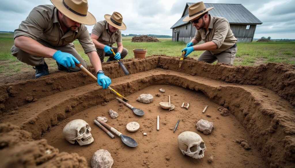 arqueólogos descubren secretos milenarios en un túmulo ubicado en una granja, desenterrando vestigios de hace 5.000 años que revelan importantes datos históricos.