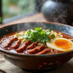 disfruta en atenas la exquisita sencillez del birria ramen de kique, una fusión única que deleita tus sentidos con sabores auténticos y tradicionales.